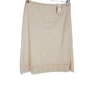 Vintage Small Union Made ILGWU Slip Skirt Lace Trim NOS Sissy 24"